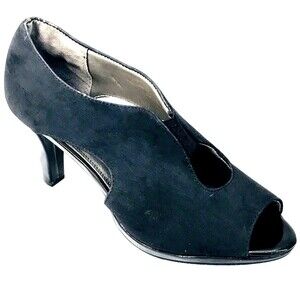 Naturalizer Bootie Shooties Heels Faux Suede Black10 Women Peep Whimsigoth Y2K